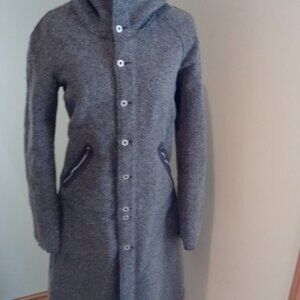 Pre-owned Diesel Long Button-up hooded wool jacket Size M